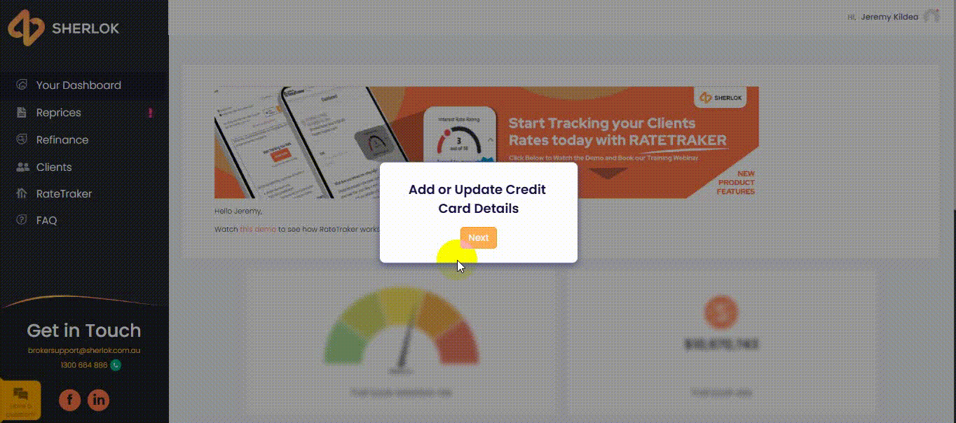 Add or Update Credit Card Details