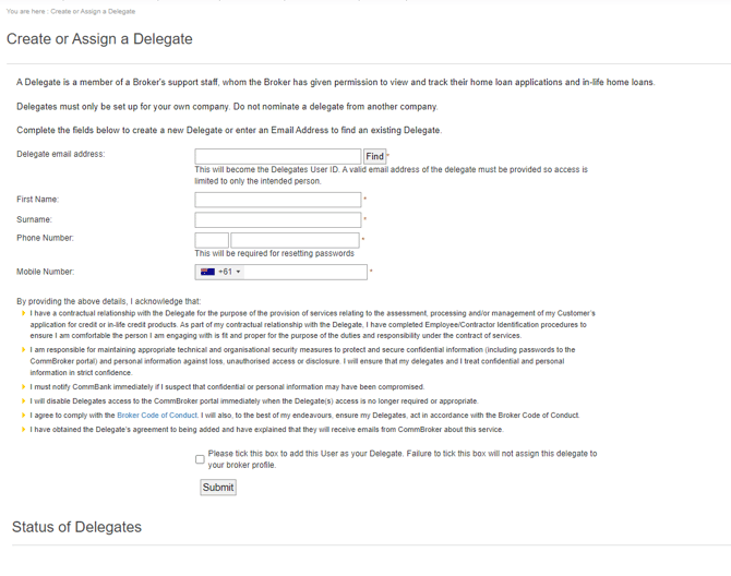 Create or Assign a Delegate