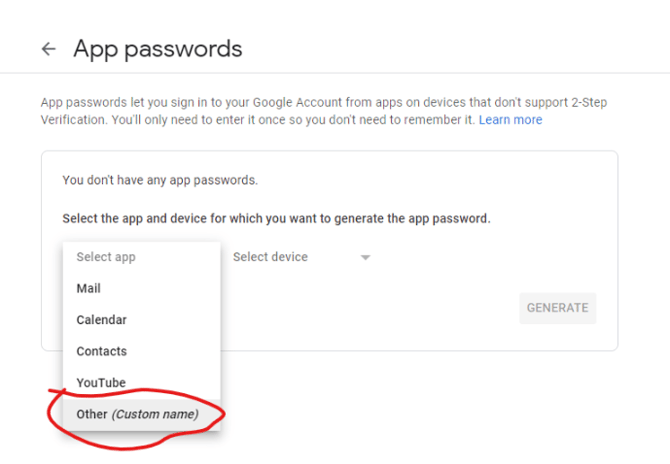 SMTP Configuration for Gmail_2StepVerficationView_AppPasswords_Other