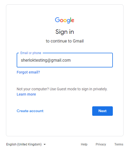 SMTP Configuration for Gmail_SignIn